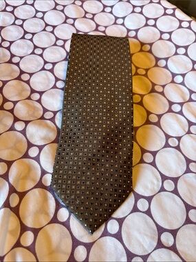 RAFFAELLO ROSSI Brown Geometric Silk Tie